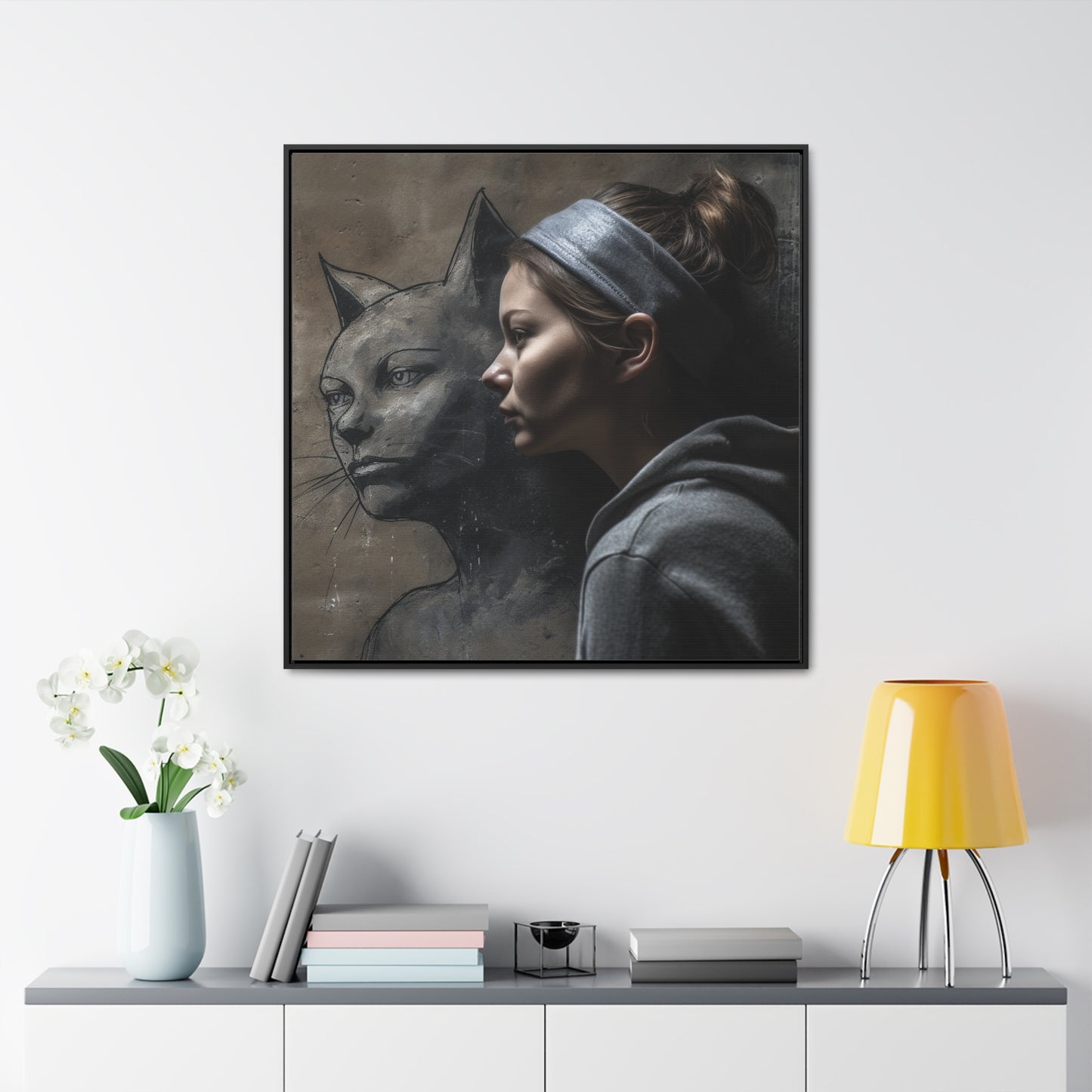 Cat Woman 27, Gallery Canvas Wraps, Square Frame