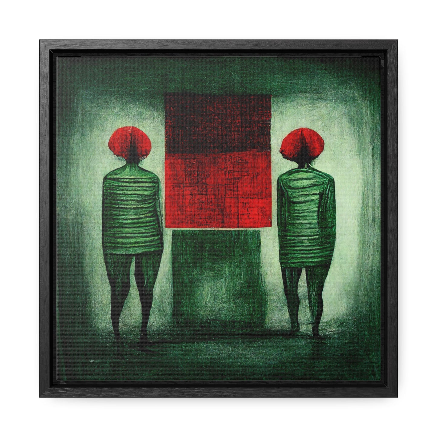 Loneliness Green Red 10, Valentinii, Gallery Canvas Wraps, Square Frame