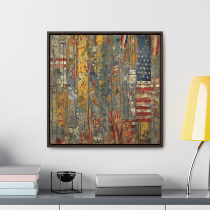 USA 9, Gallery Canvas Wraps, Square Frame