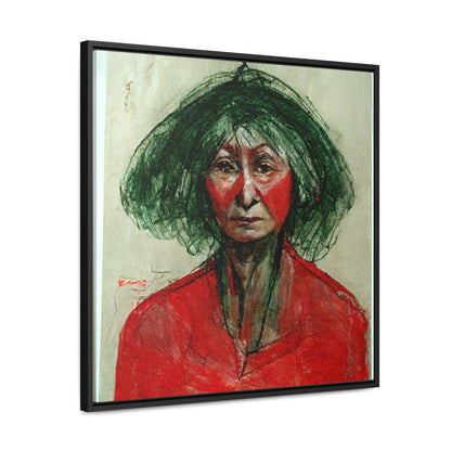 Loneliness Green Red 37, Valentinii, Gallery Canvas Wraps, Square Frame