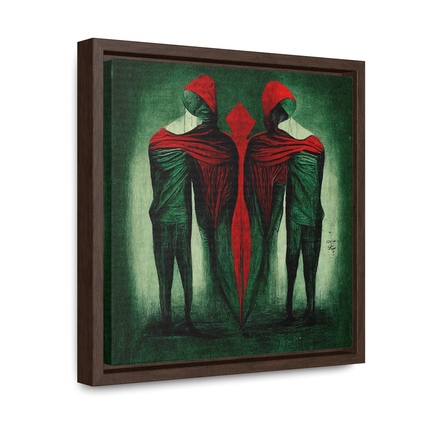 Loneliness Green Red, Valentinii, Gallery Canvas Wraps, Square Frame