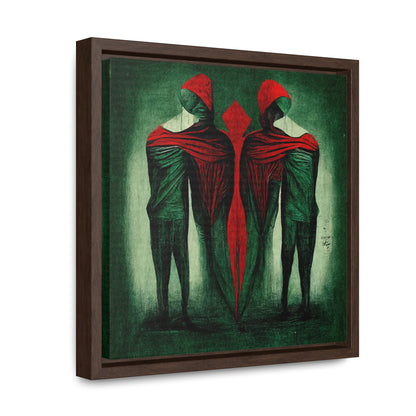 Loneliness Green Red, Valentinii, Gallery Canvas Wraps, Square Frame