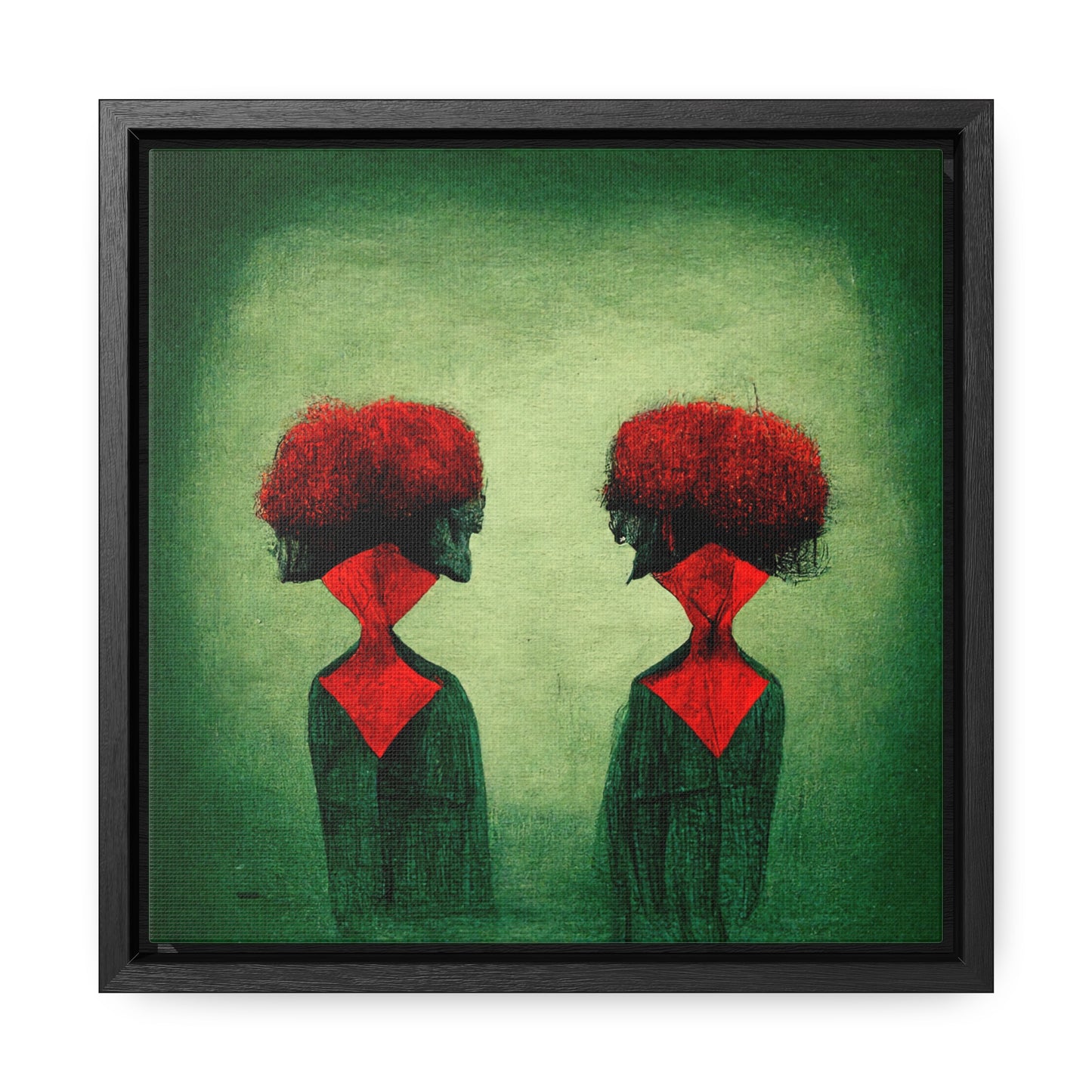 Loneliness Green Red 29, Valentinii, Gallery Canvas Wraps, Square Frame