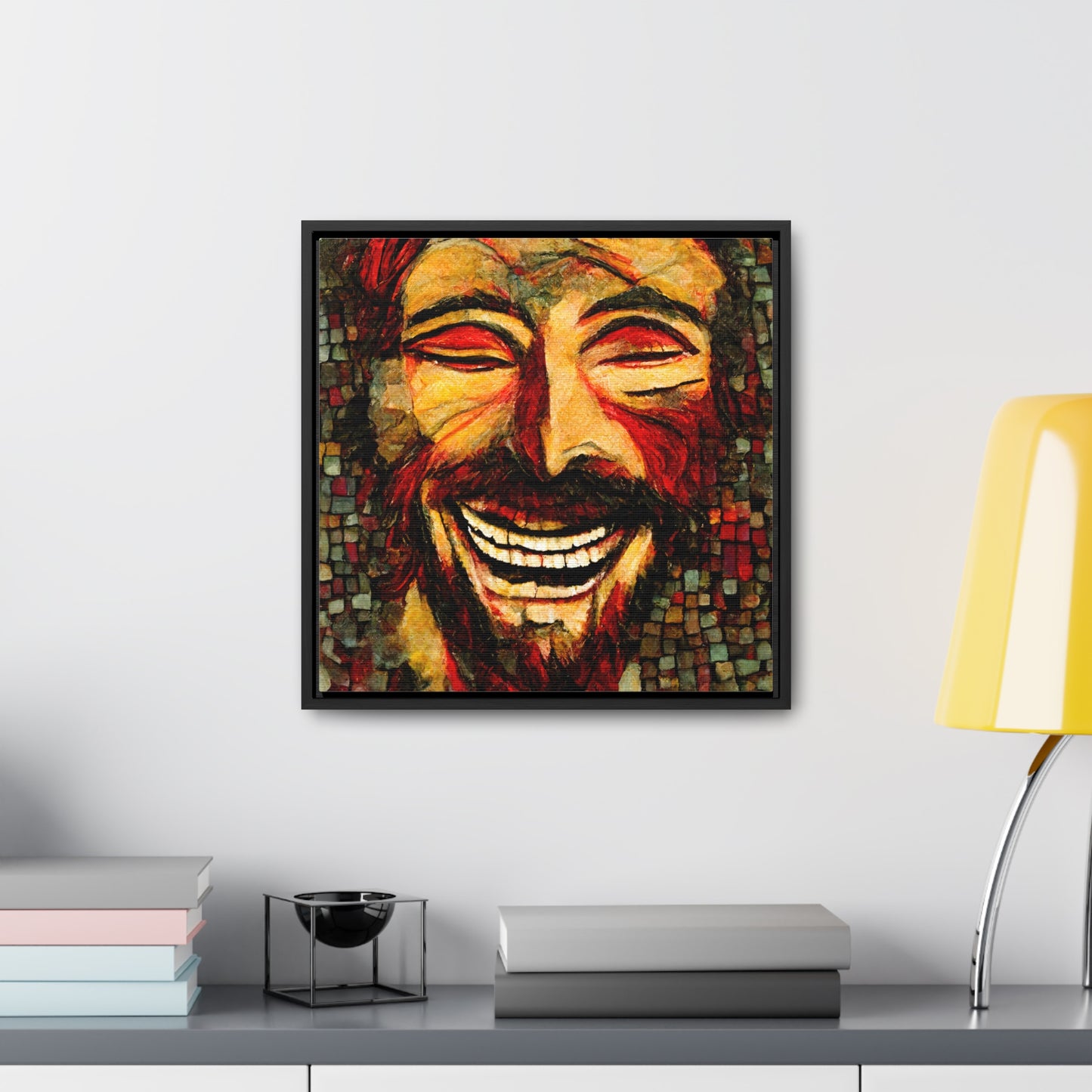 Jesus smiling 3, Valentinii, Gallery Canvas Wraps, Square Frame