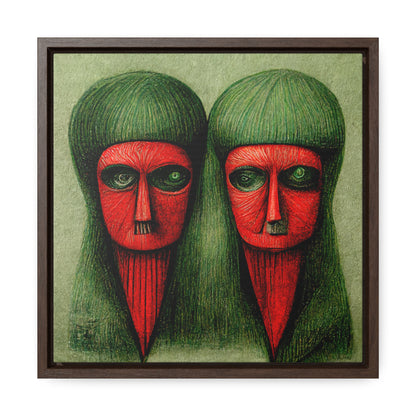 Loneliness Green Red 18, Valentinii, Gallery Canvas Wraps, Square Frame