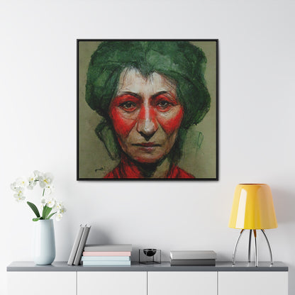 Loneliness Green Red 44, Valentinii, Gallery Canvas Wraps, Square Frame