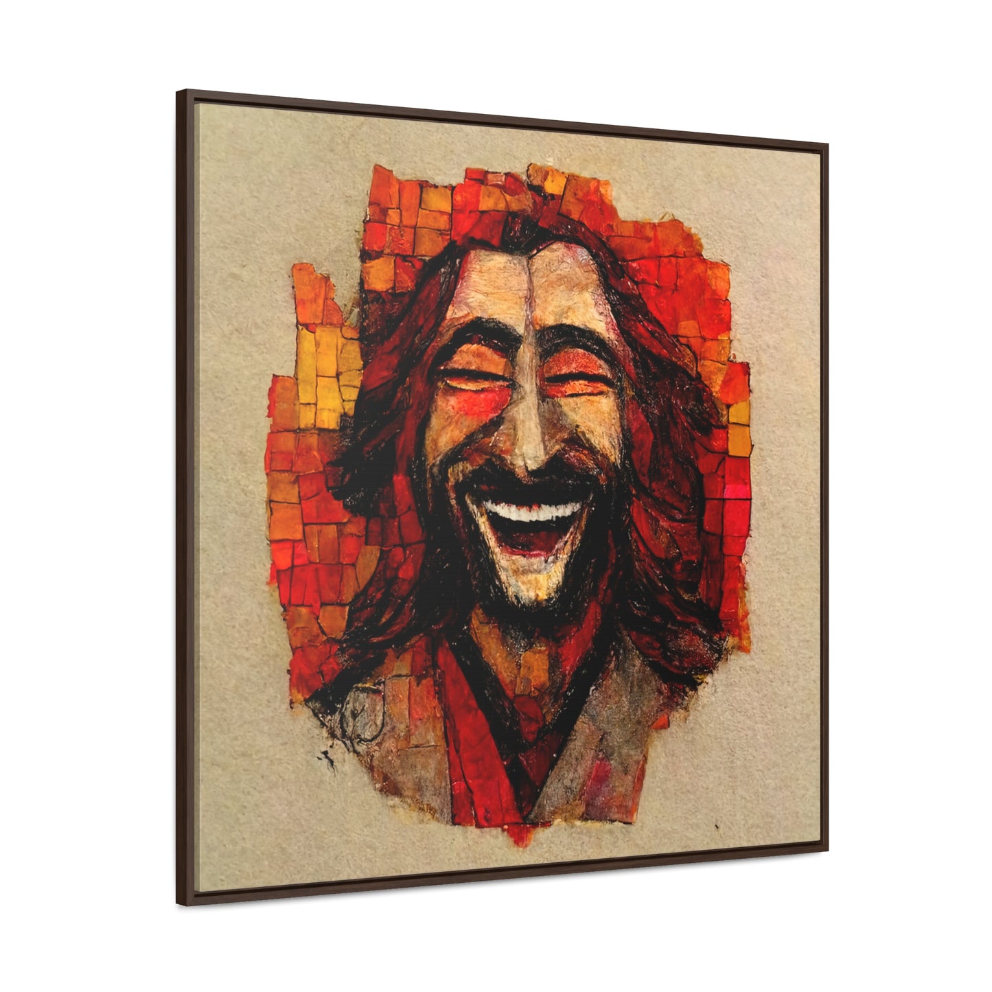 Jesus smiling 6, Valentinii, Gallery Canvas Wraps, Square Frame