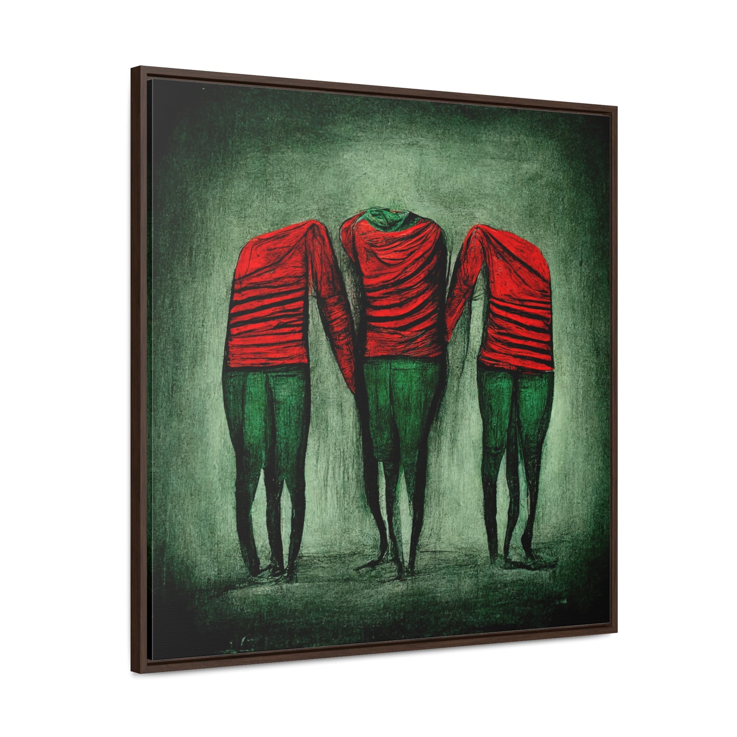 Loneliness Green Red 8, Valentinii, Gallery Canvas Wraps, Square Frame