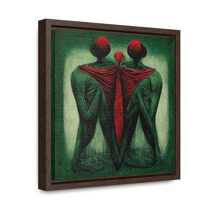 Loneliness Green Red 3, Valentinii, Gallery Canvas Wraps, Square Frame