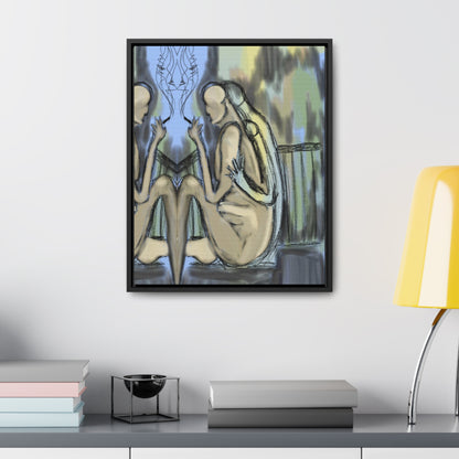 Lovers On The Stairs, Original Eduard Pavel, Gallery Canvas Wraps, Vertical Frame