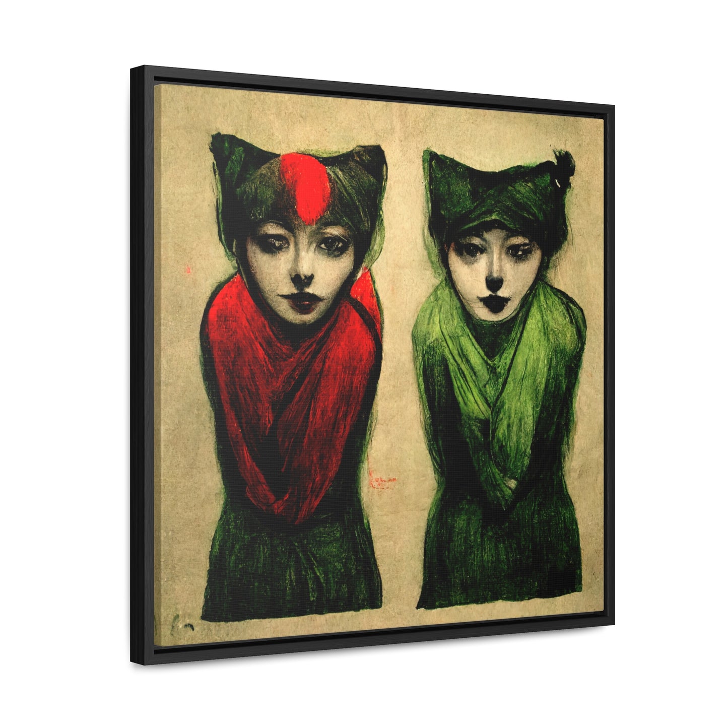 Cat Woman 6, Valentinii, Gallery Canvas Wraps, Square Frame