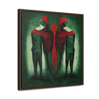 Loneliness Green Red, Valentinii, Gallery Canvas Wraps, Square Frame