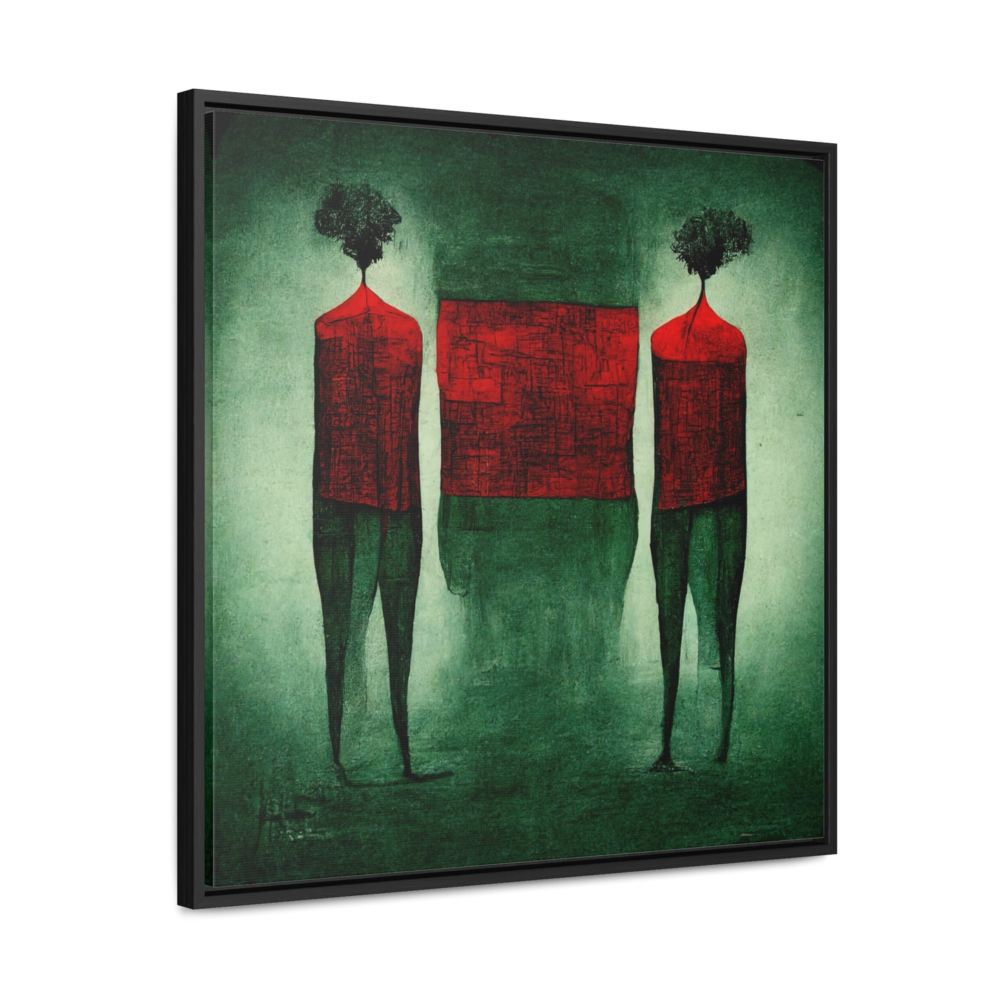 Loneliness Green Red 30, Valentinii, Gallery Canvas Wraps, Square Frame