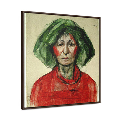 Loneliness Green Red 40, Valentinii, Gallery Canvas Wraps, Square Frame