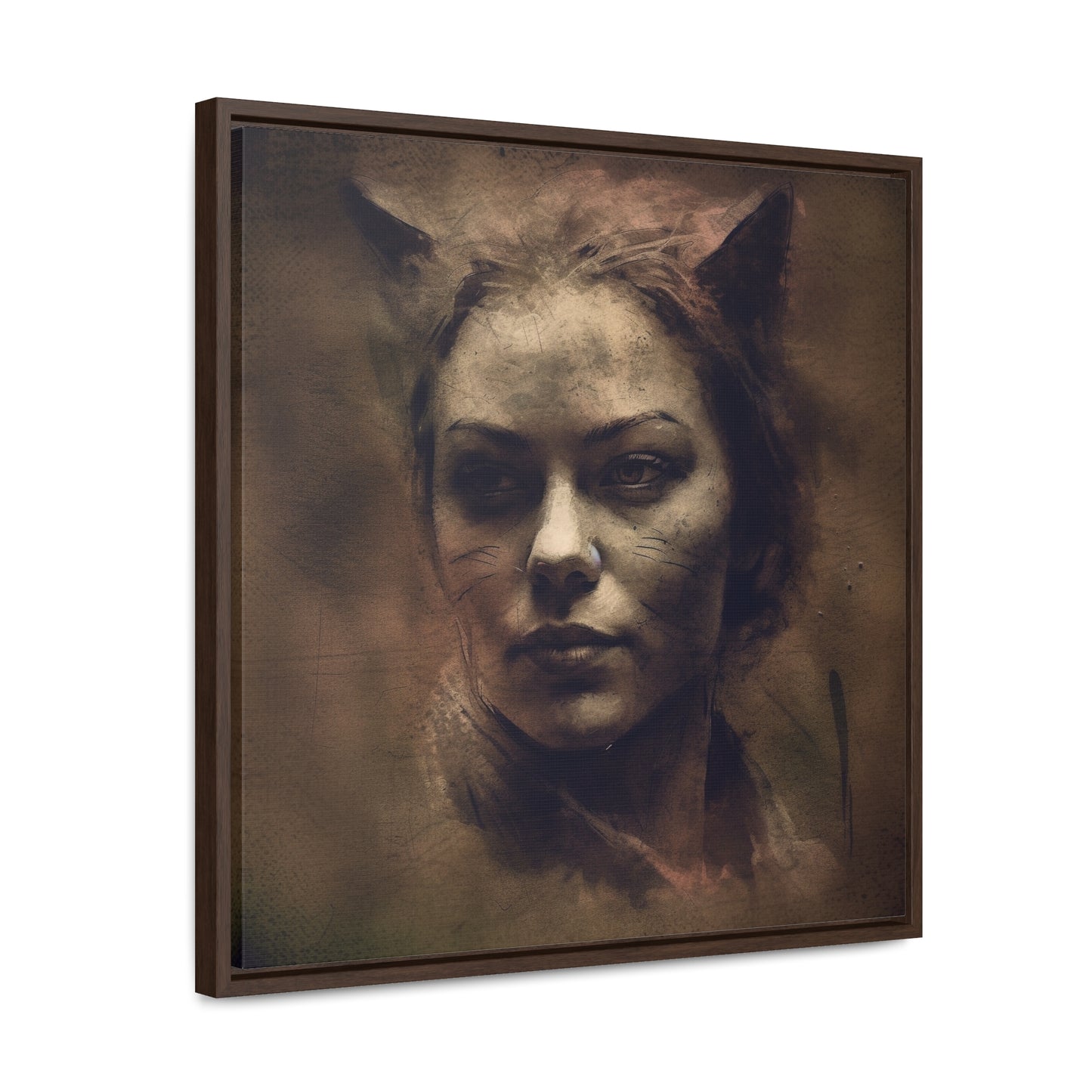 Cat Woman 24, Gallery Canvas Wraps, Square Frame