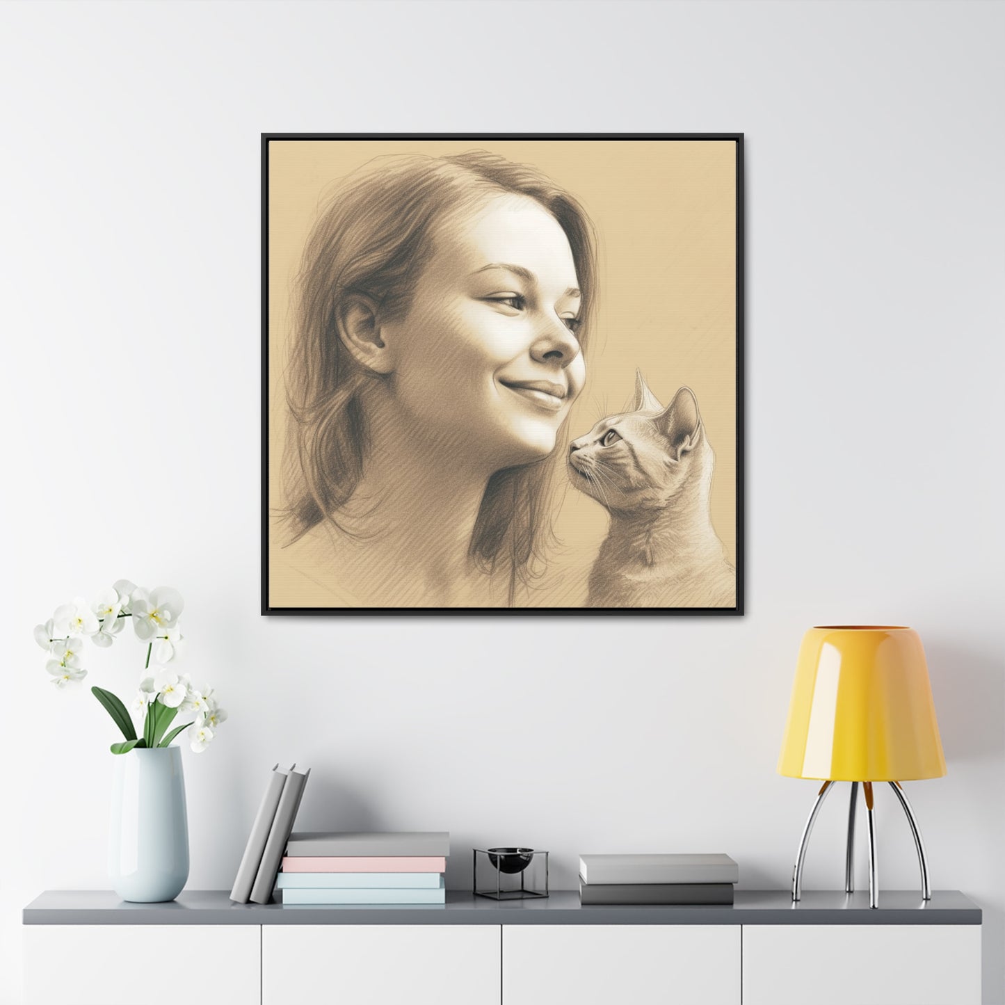 Cat Woman 30, Gallery Canvas Wraps, Square Frame