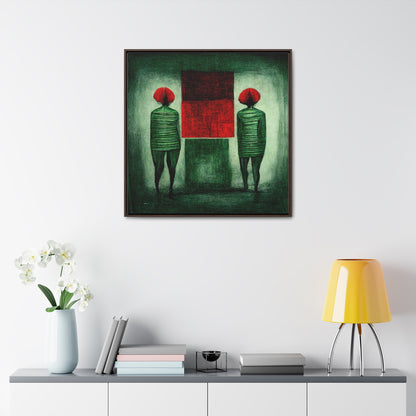 Loneliness Green Red 10, Valentinii, Gallery Canvas Wraps, Square Frame