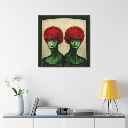 Loneliness Green Red 21, Valentinii, Gallery Canvas Wraps, Square Frame