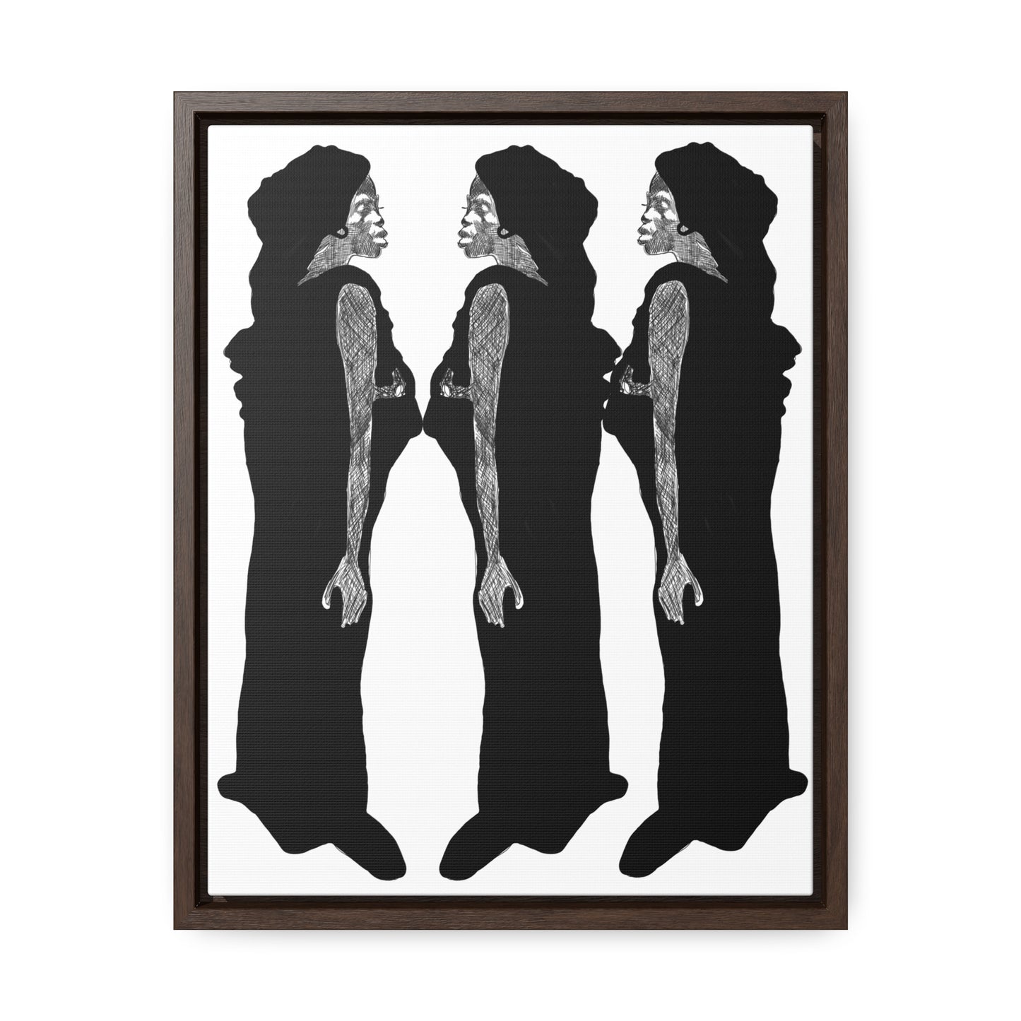 Three Women, Original Eduard Pavel, Gallery Canvas Wraps, Vertical Frame