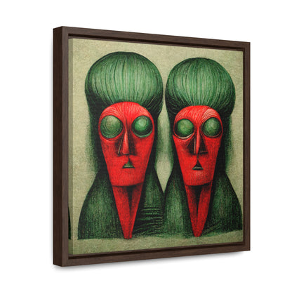 Loneliness Green Red 17, Valentinii, Gallery Canvas Wraps, Square Frame