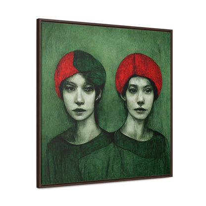 Loneliness Green Red 25, Valentinii, Gallery Canvas Wraps, Square Frame