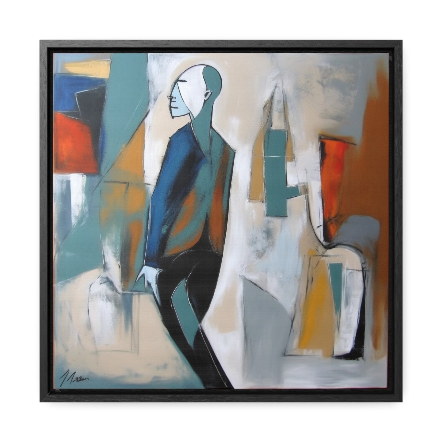 Sad Man 29, Valentinii, Gallery Canvas Wraps, Square Frame