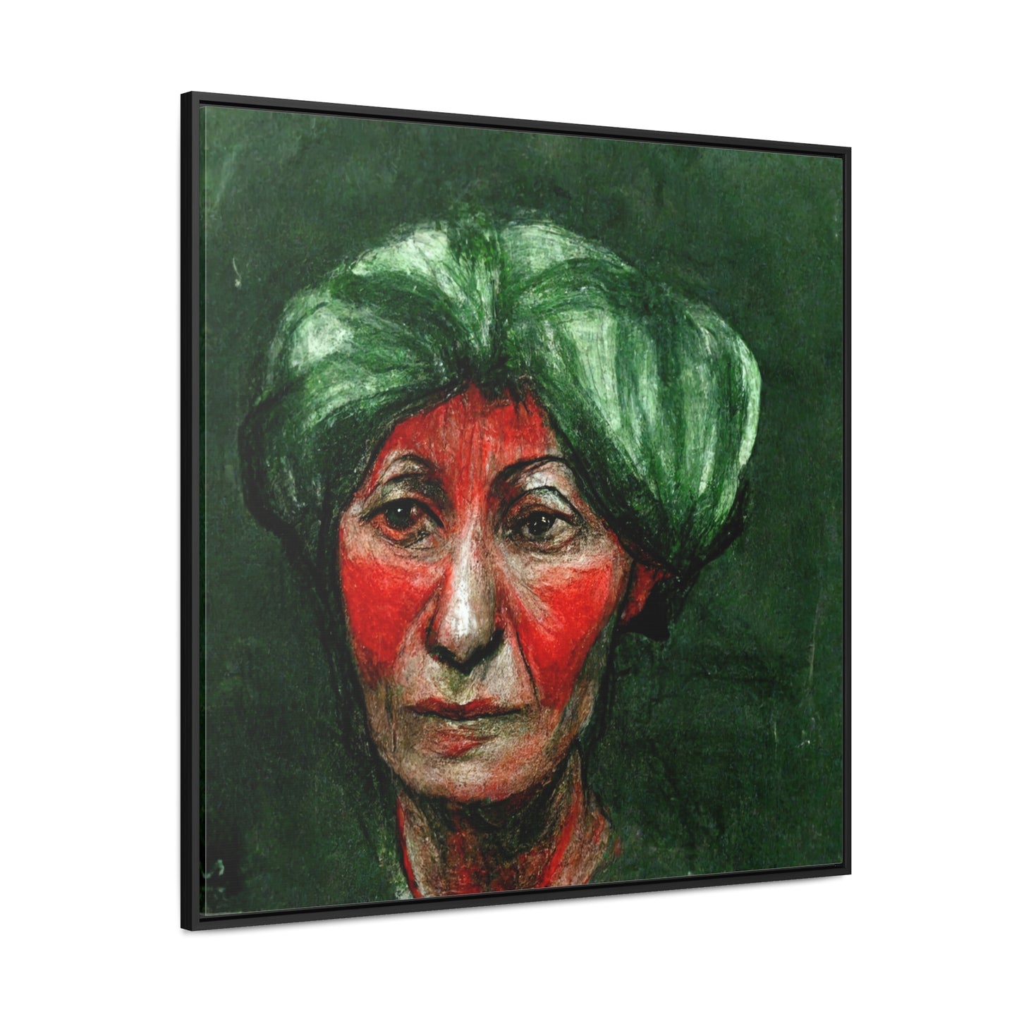 Loneliness Green Red 42, Valentinii, Gallery Canvas Wraps, Square Frame