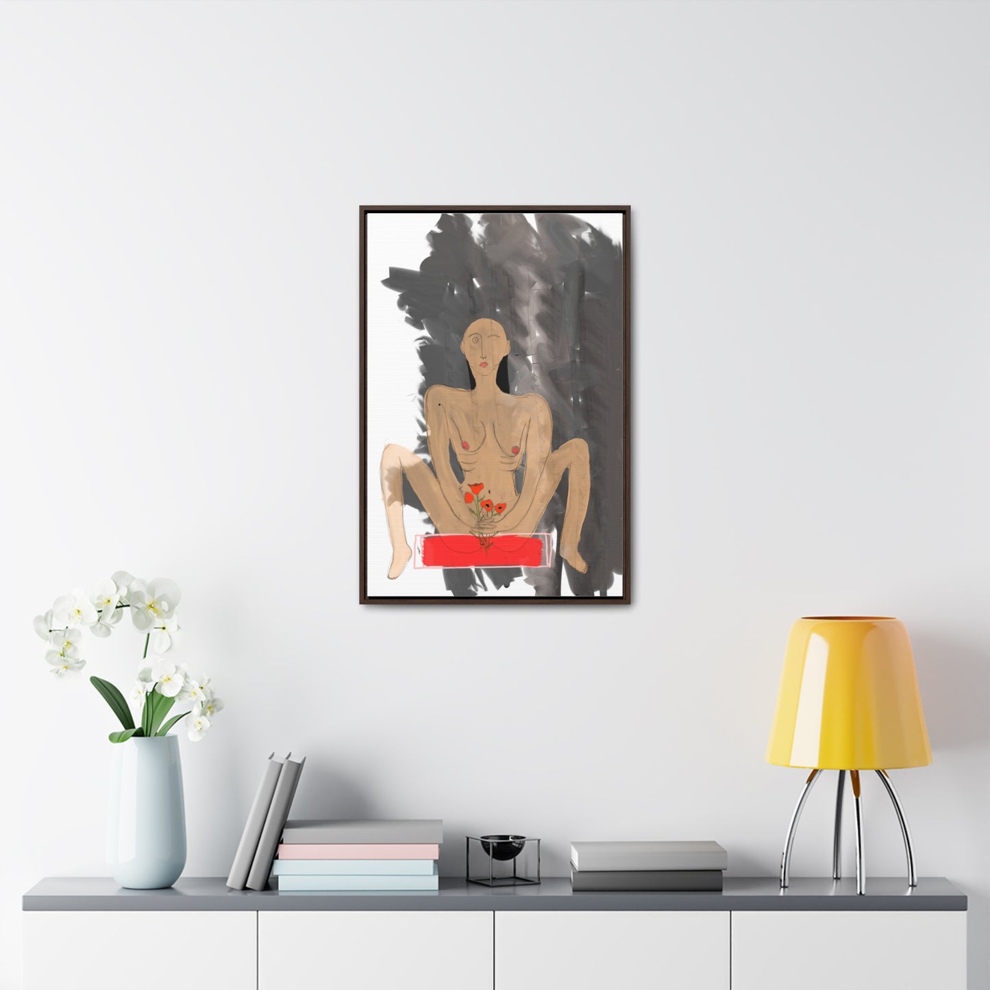 Man with Poppies, Original Eduard Pavel, Gallery Canvas Wraps, Vertical Frame