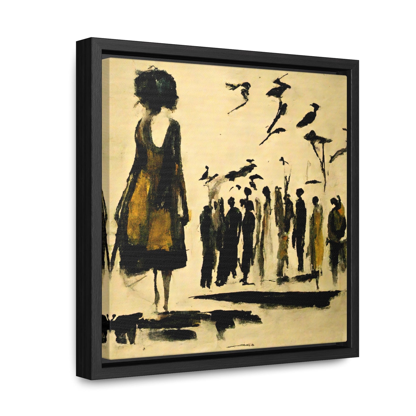 People and Birds, Valentinii, Gallery Canvas Wraps, Square Frame