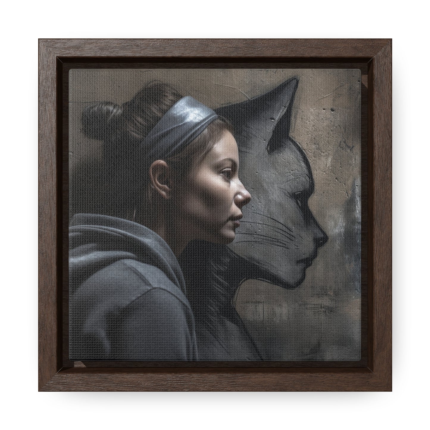 Cat Woman 26, Gallery Canvas Wraps, Square Frame