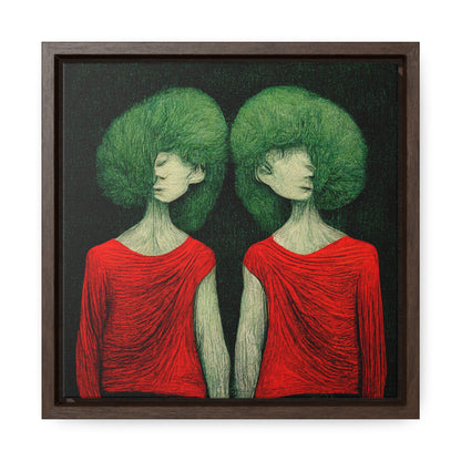 Loneliness Green Red 31, Valentinii, Gallery Canvas Wraps, Square Frame