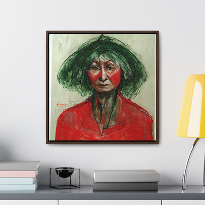 Loneliness Green Red 37, Valentinii, Gallery Canvas Wraps, Square Frame