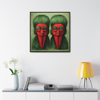 Loneliness Green Red 24, Valentinii, Gallery Canvas Wraps, Square Frame