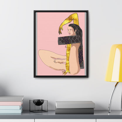 Woman With Long Leg and Golden Arms, Original Eduard Pavel, Gallery Canvas Wraps, Vertical Frame