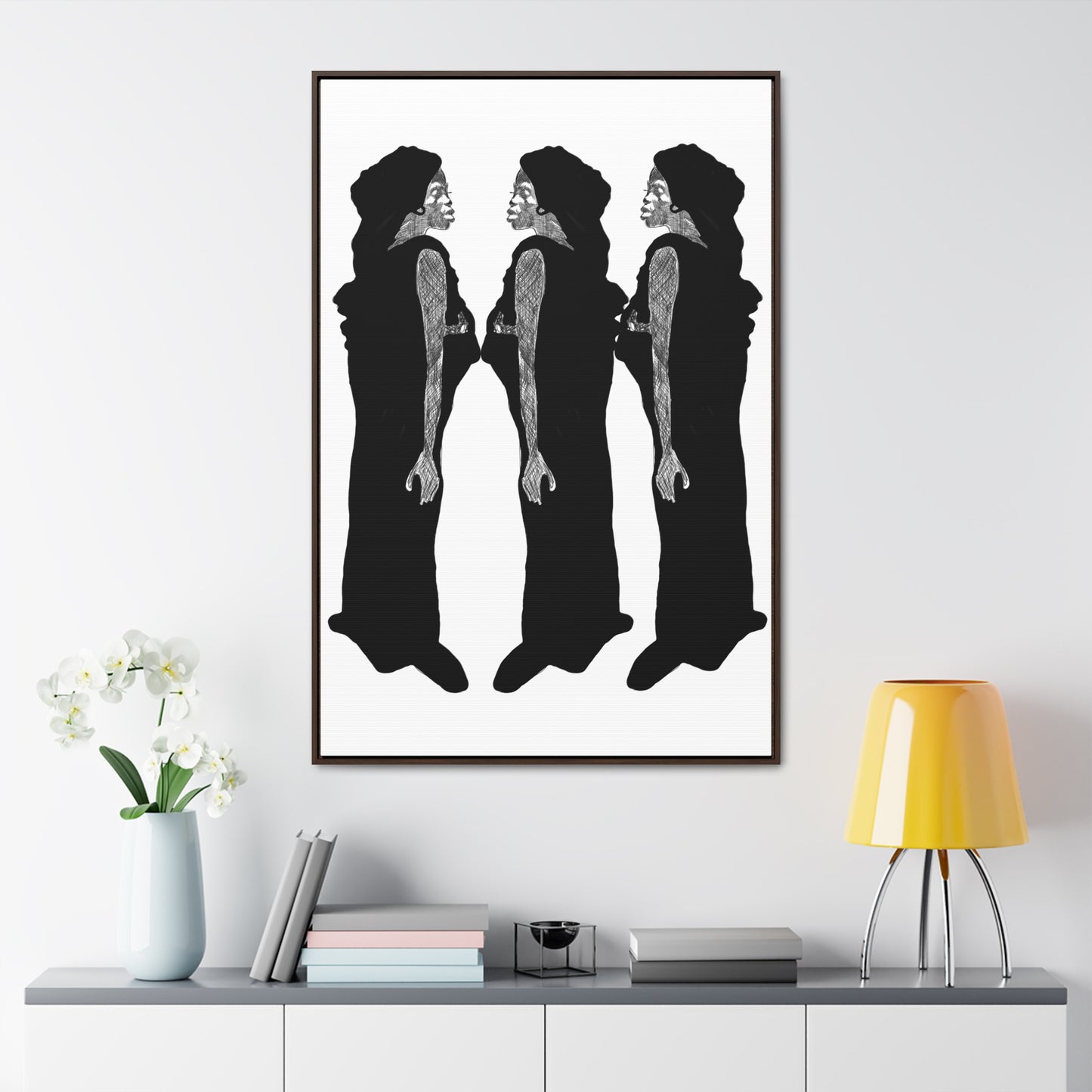 Three Women, Original Eduard Pavel, Gallery Canvas Wraps, Vertical Frame