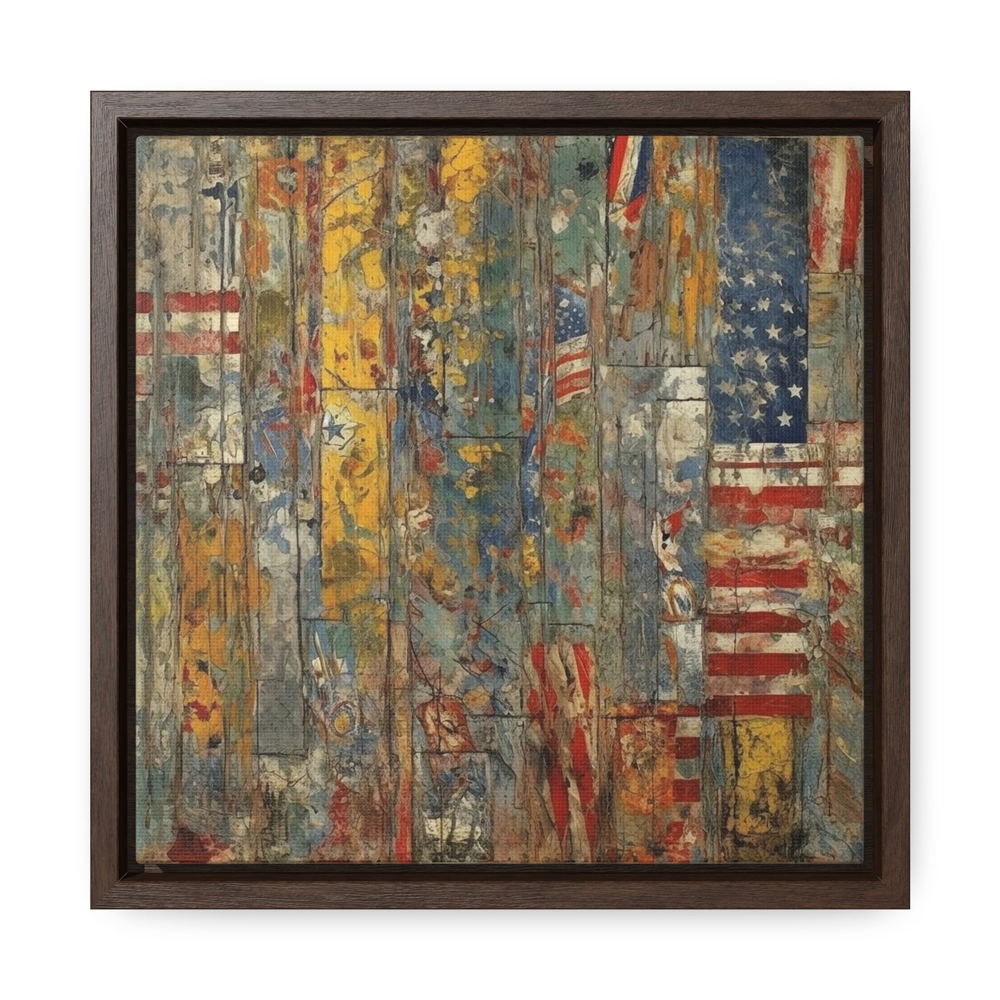 USA 9, Gallery Canvas Wraps, Square Frame