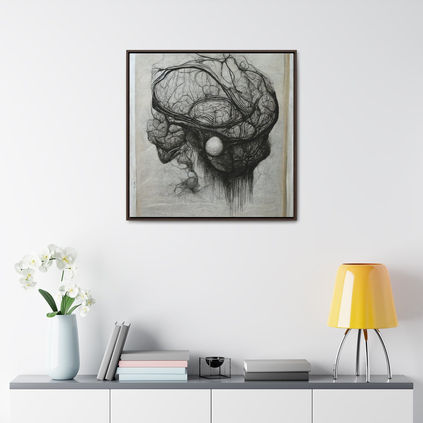 Brain 60, Valentinii, Gallery Canvas Wraps, Square Frame