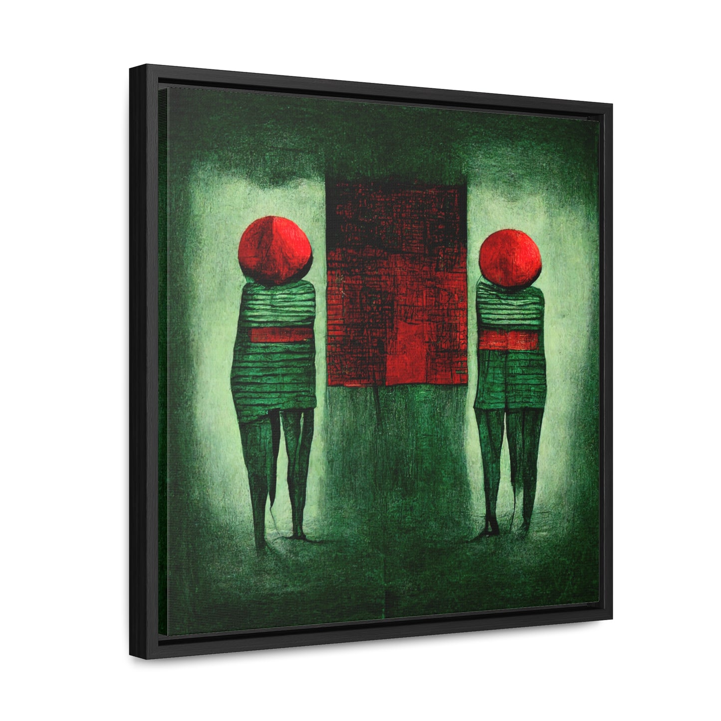 Loneliness Green Red 23, Valentinii, Gallery Canvas Wraps, Square Frame