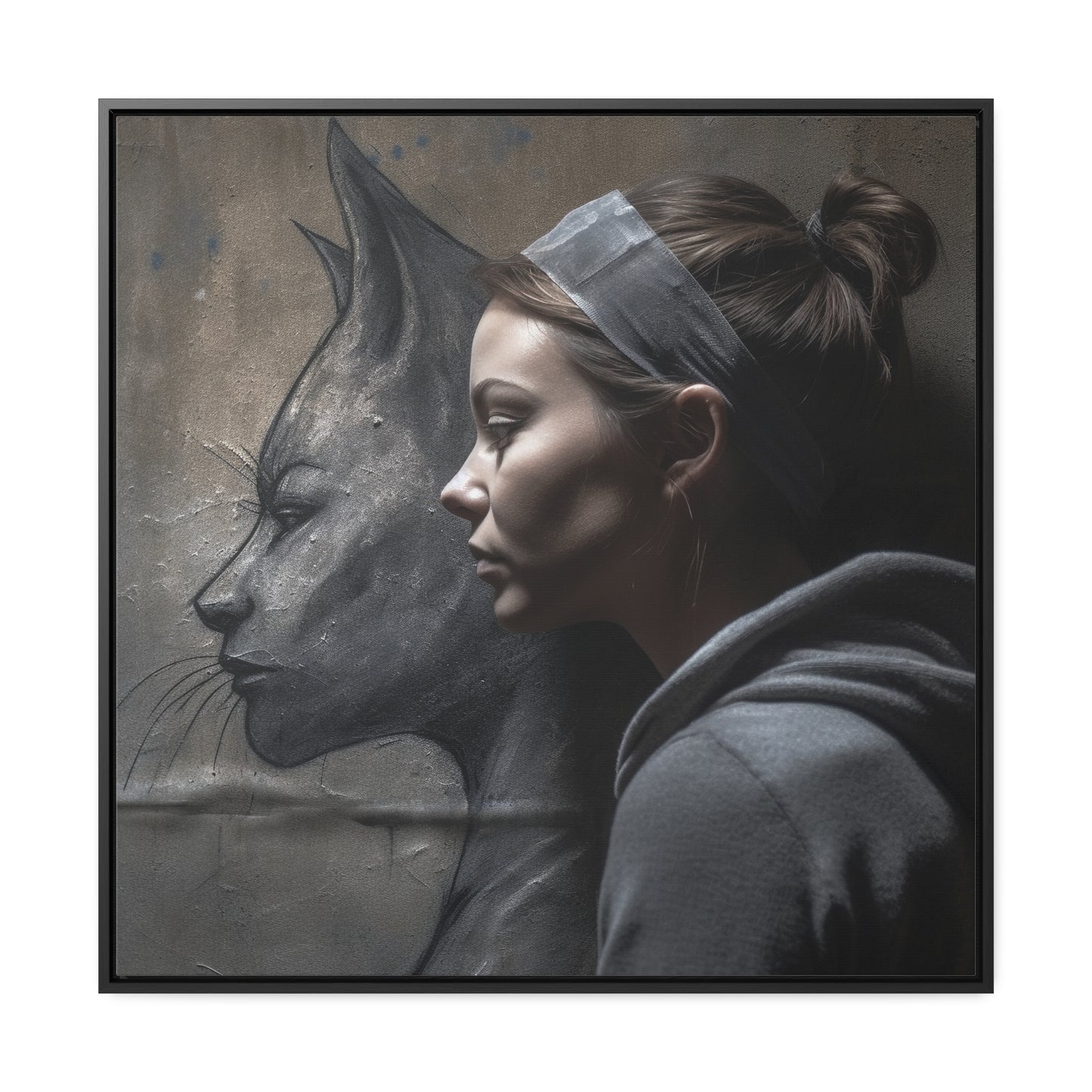 Cat Woman 7, Gallery Canvas Wraps, Square Frame