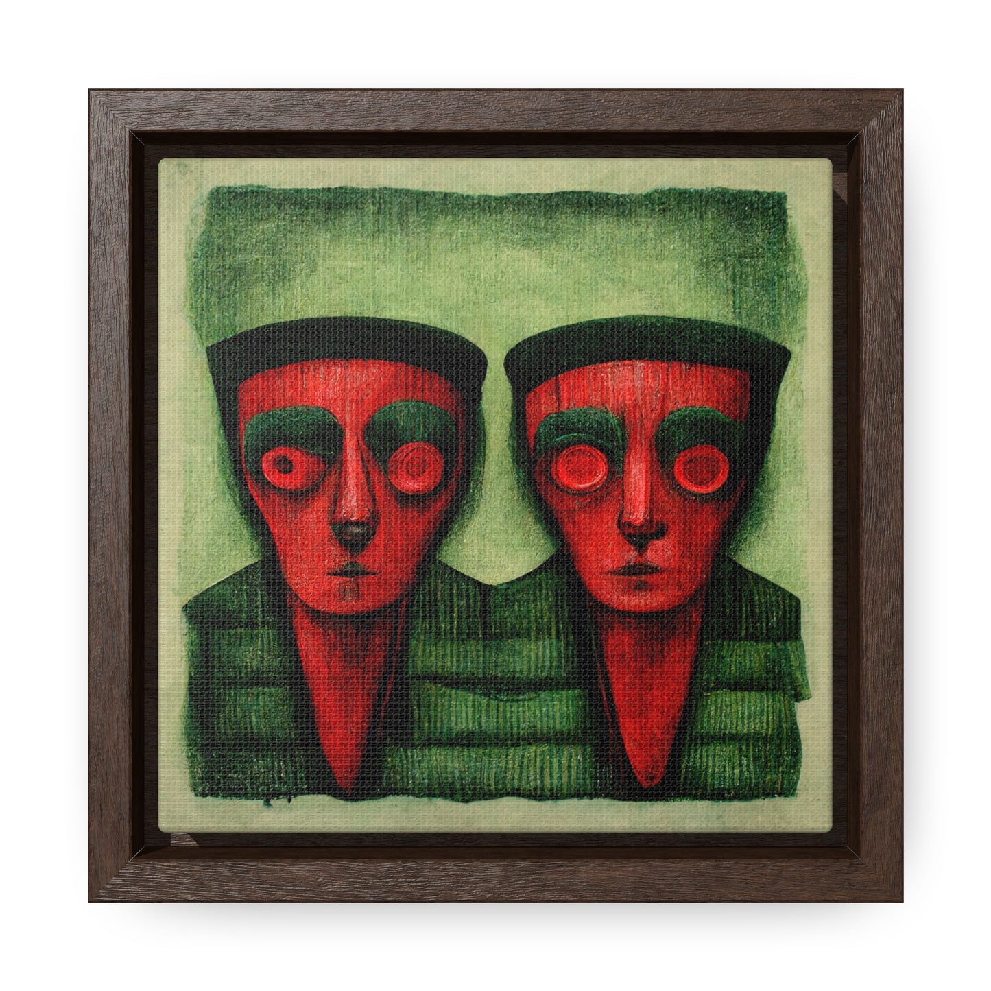 Loneliness Green Red 16, Valentinii, Gallery Canvas Wraps, Square Frame