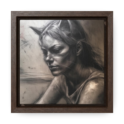 Cat Woman 17, Gallery Canvas Wraps, Square Frame