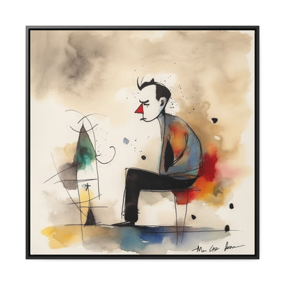 Sad Man 3, Valentinii, Gallery Canvas Wraps, Square Frame