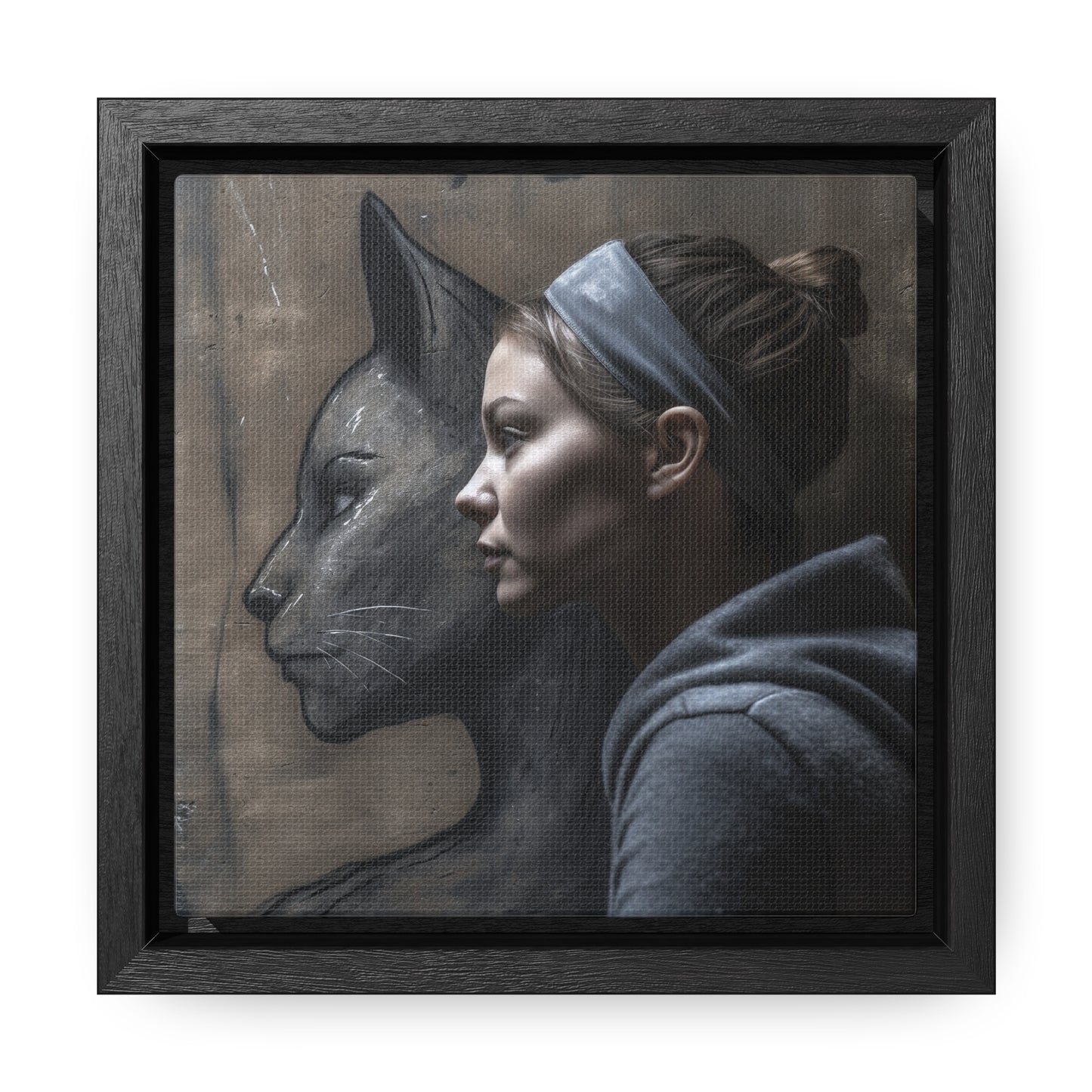 Cat Woman 16, Gallery Canvas Wraps, Square Frame