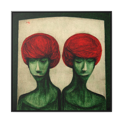 Loneliness Green Red 21, Valentinii, Gallery Canvas Wraps, Square Frame