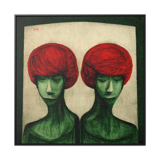 Loneliness Green Red 21, Valentinii, Gallery Canvas Wraps, Square Frame