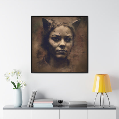 Cat Woman 20, Gallery Canvas Wraps, Square Frame