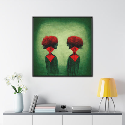 Loneliness Green Red 29, Valentinii, Gallery Canvas Wraps, Square Frame