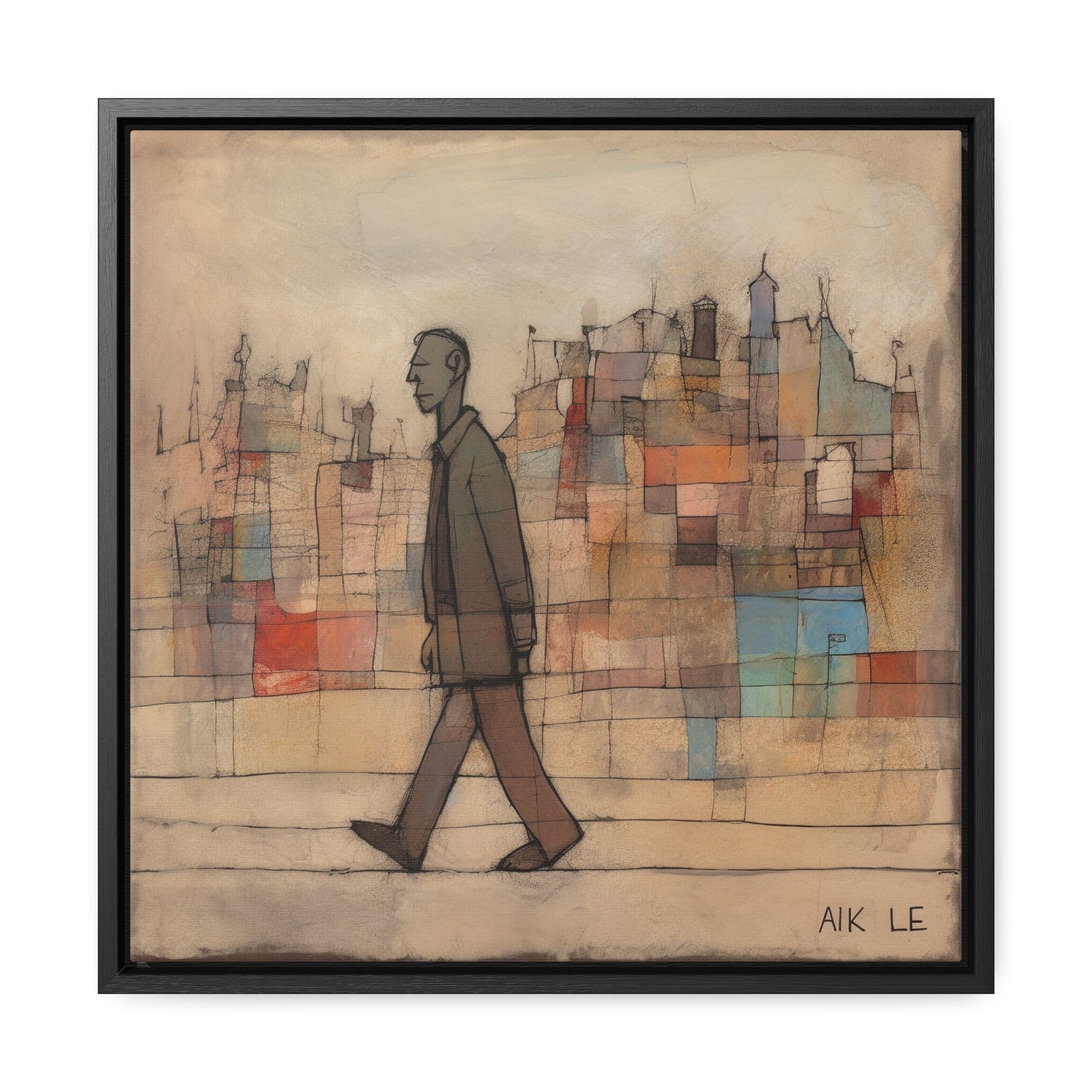 Sad Man 20, Valentinii, Gallery Canvas Wraps, Square Frame