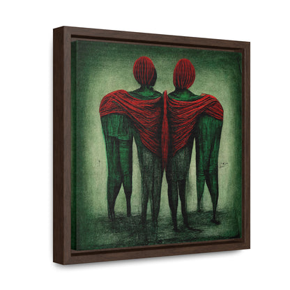 Loneliness Green Red 2, Valentinii, Gallery Canvas Wraps, Square Frame