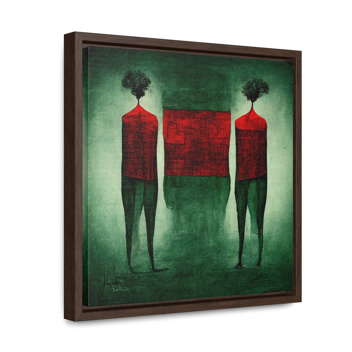 Loneliness Green Red 30, Valentinii, Gallery Canvas Wraps, Square Frame